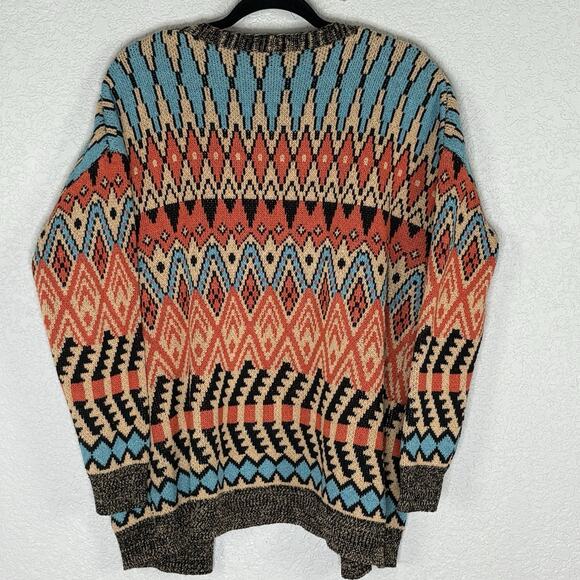 NoraCora Wool Open Cardigan Sweater Womens Size XL Aztec Western - Picture 2 of 4